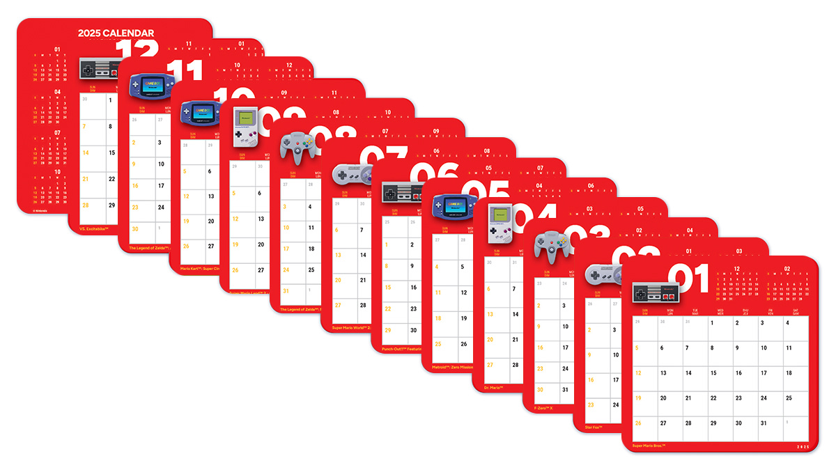 Nintendo Switch Online Calendar 2025 (for Nintendo Switch Online